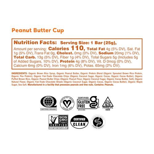 Gomacro Kids Macrobar Organic Vegan Snack Bars - Peanut Butter Cup (0.90 Ounce Bars 7 Count) - Bars