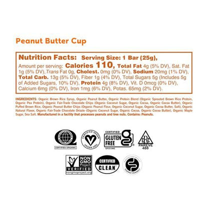 Gomacro Kids Macrobar Organic Vegan Snack Bars - Peanut Butter Cup (0.90 Ounce Bars 7 Count) - Bars