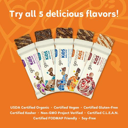 Gomacro Kids Macrobar Organic Vegan Snack Bars - Peanut Butter Cup (0.90 Ounce Bars 7 Count) - Bars