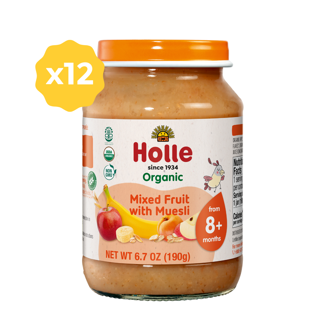 Holle Organic Baby Food Jar - Mixed Fruit with Muesli - 12 Jars - Jars