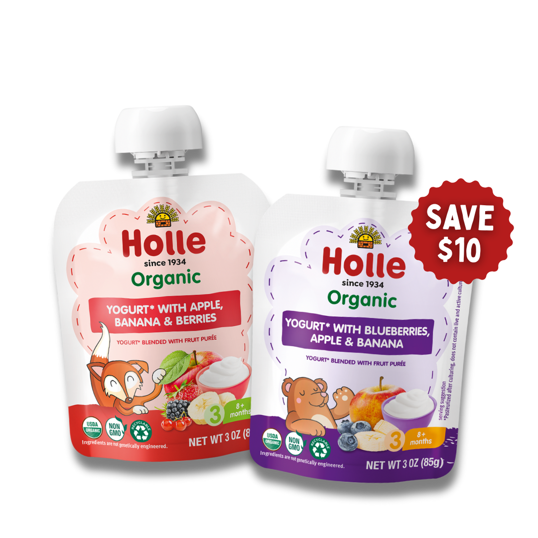 Holle Organic Berry Yogurt Pouches Variety Pack - (20 Pouches) - Baby Food