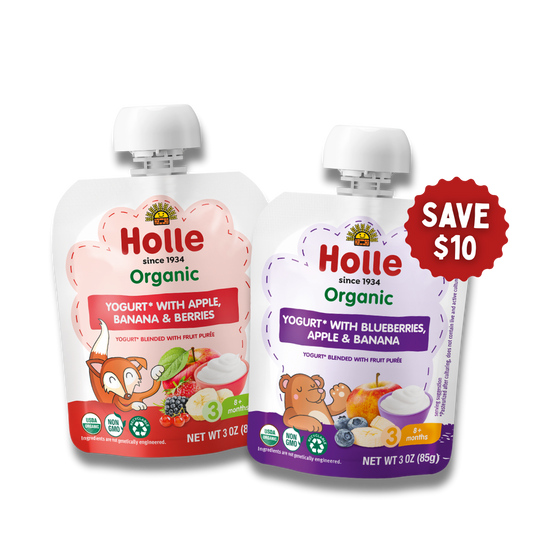 Holle Organic Berry Yogurt Pouches Variety Pack - (20 Pouches) - Baby Food