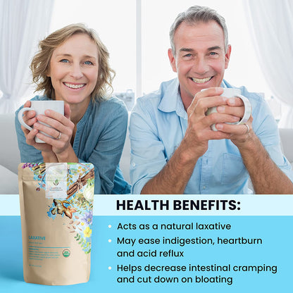 Laxative Move Loose Tea, Gentle Constipation Relief - Ayurvedic Blend with Senna & Fennel - Digestive Health Support - Herbal & Caffeine Free - Organic & Kosher