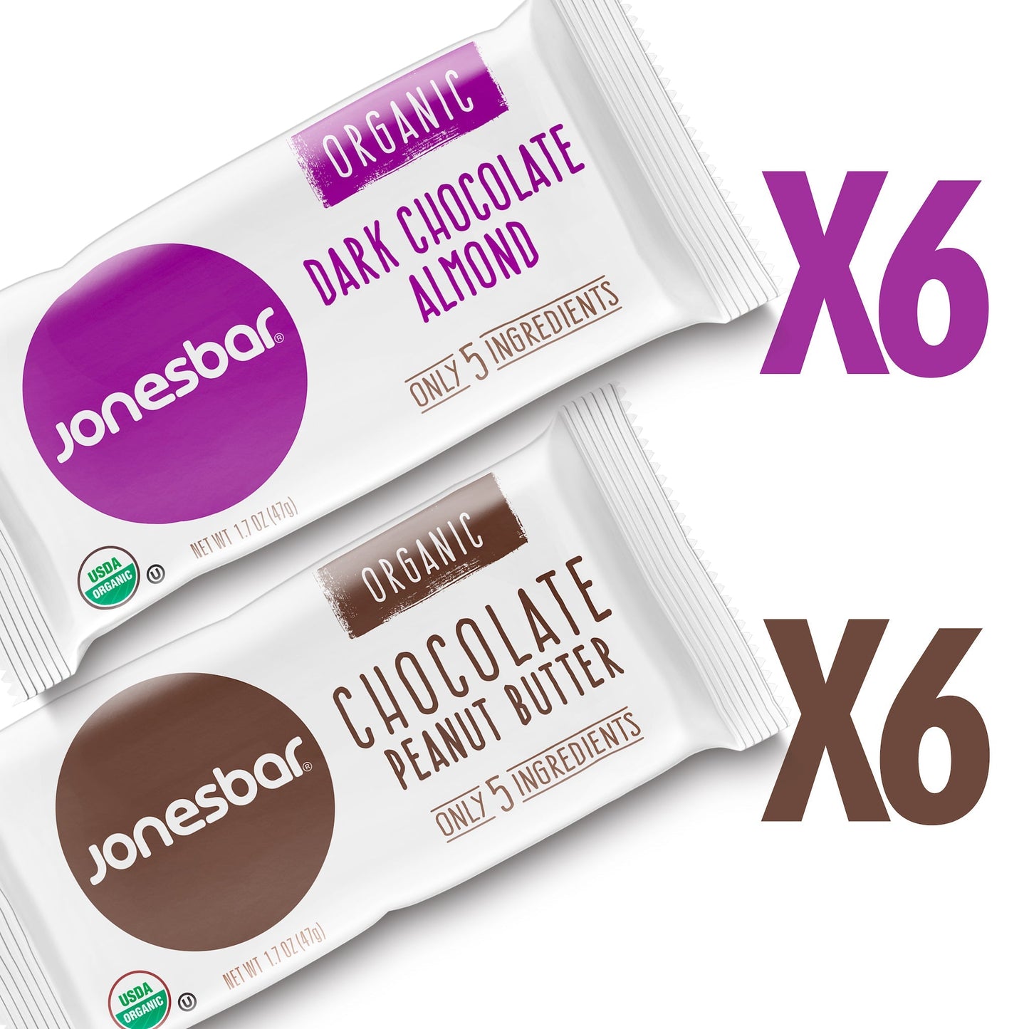 Jonesbar Chocolate Lovers Variety Pack - Box of 12 - Snack Bar