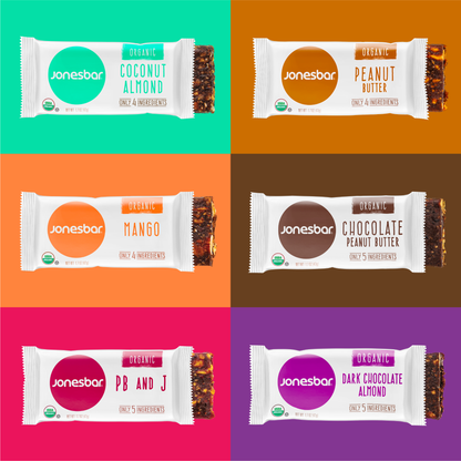 Jonesbar Variety Pack All Flavors - Box of 12 - Energy Bar