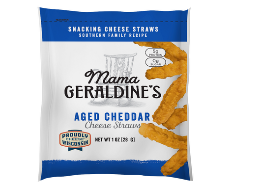 Mama Geraldine’s Aged Cheddar Cheese Straws - 1 oz bag - Snacks