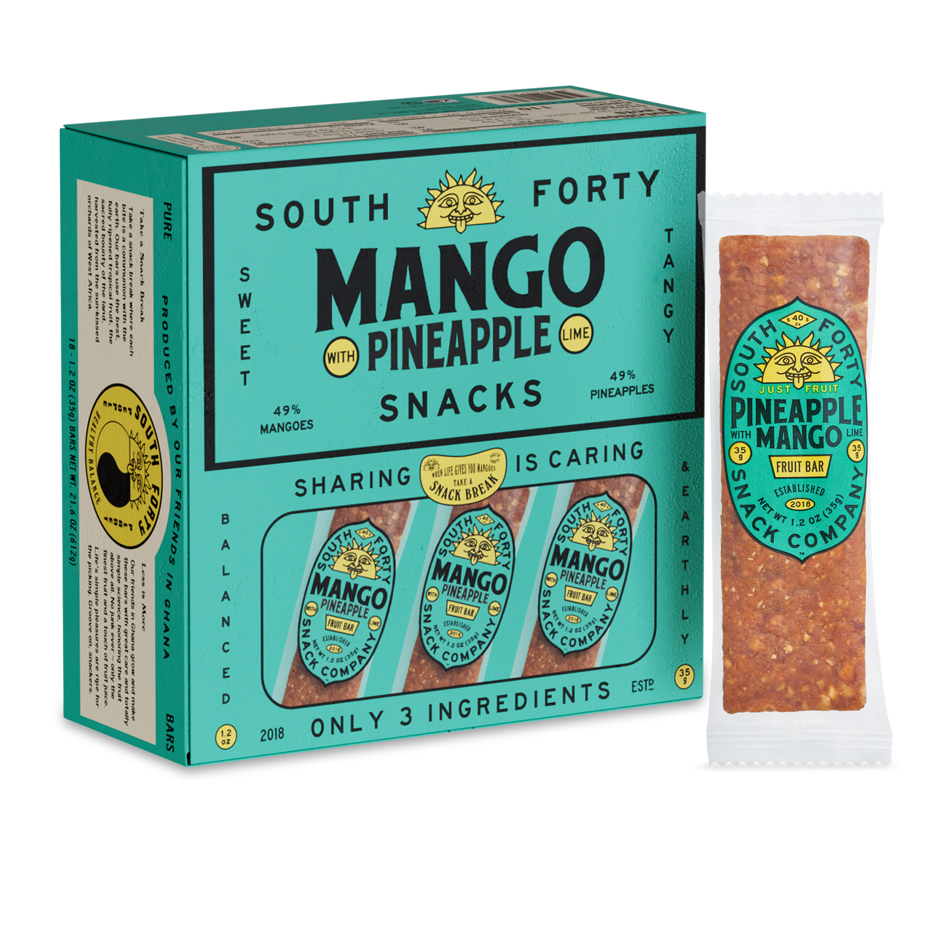 Mango Pineapple Lime Fruit Bars 18-Pack - Fruit Bars