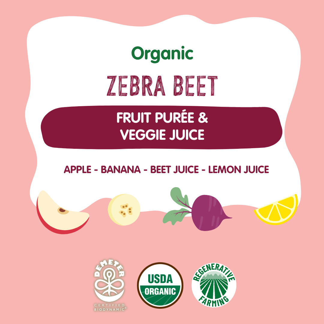 Organic Fruit & Veggie Purée - Zebra Beet - Organic Pouch