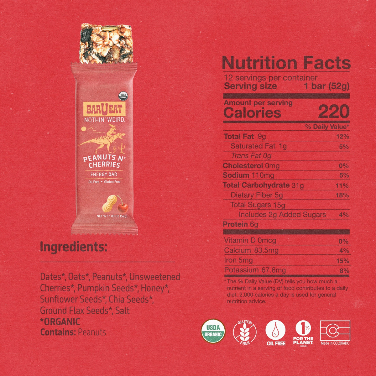 Peanuts N’ Cherries BOX - 12 Bar Box - Bars