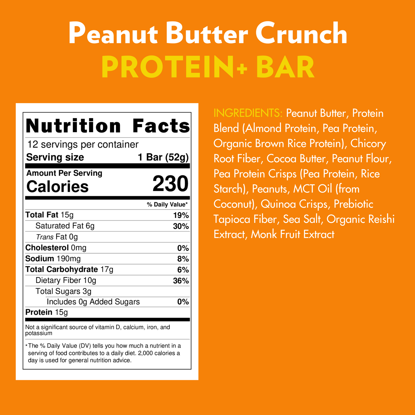 PRE-ORDER: High Protein Peanut Butter Crunch PROTEIN+ (12 Count) - Nutrition Bars