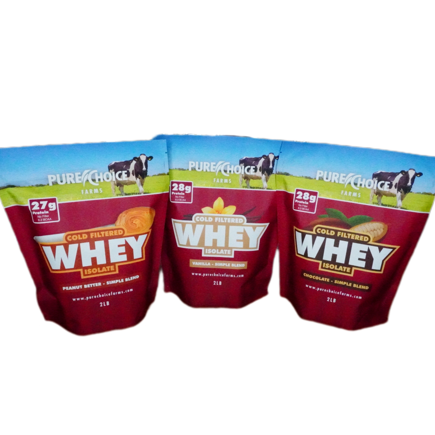 Pure Choice Farms 3 Flavor Whey Protein Isolate Combos - (Various Combinations Available) - Whey Protein
