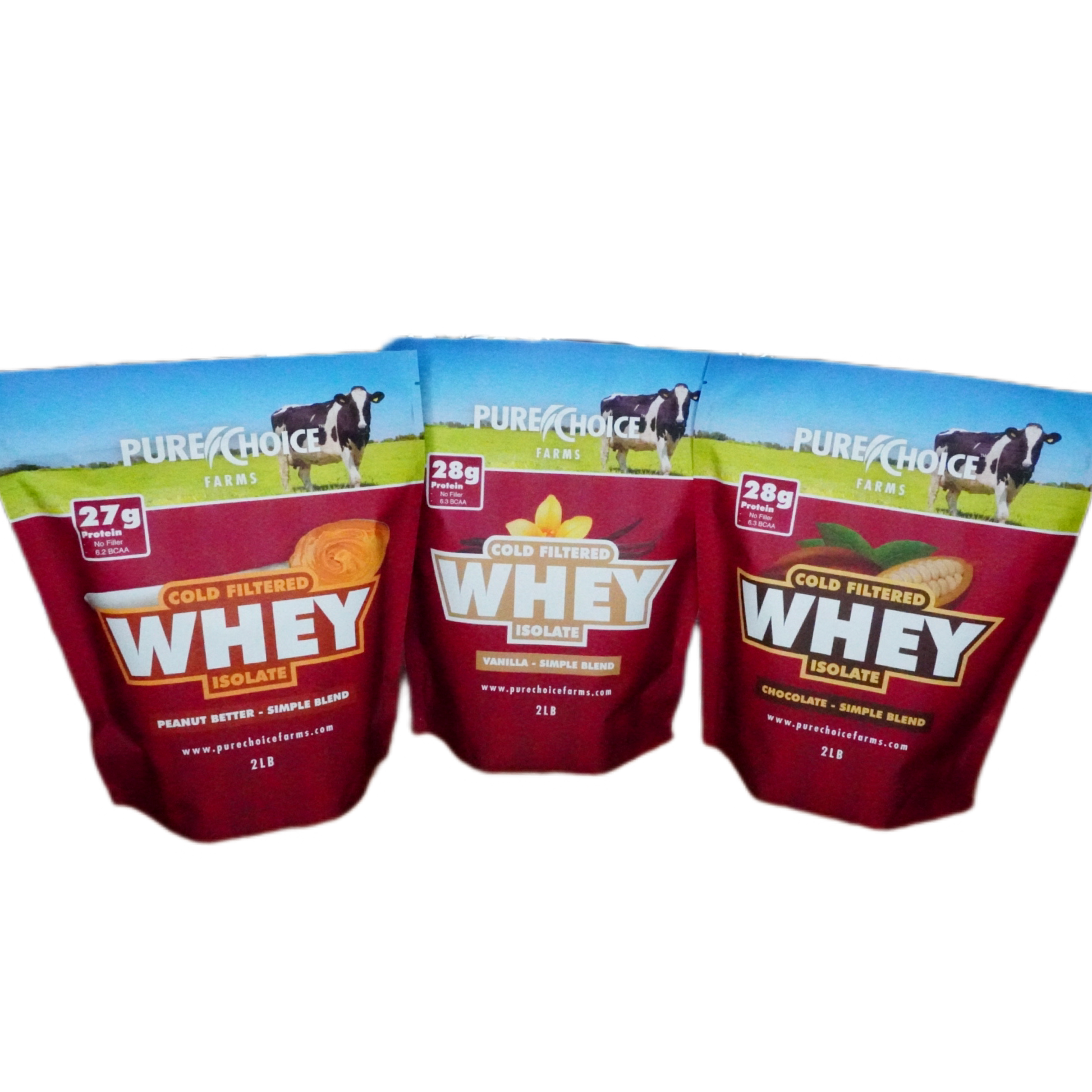 Pure Choice Farms 3 Flavor Whey Protein Isolate Combos - (Various Combinations Available) - Whey Protein