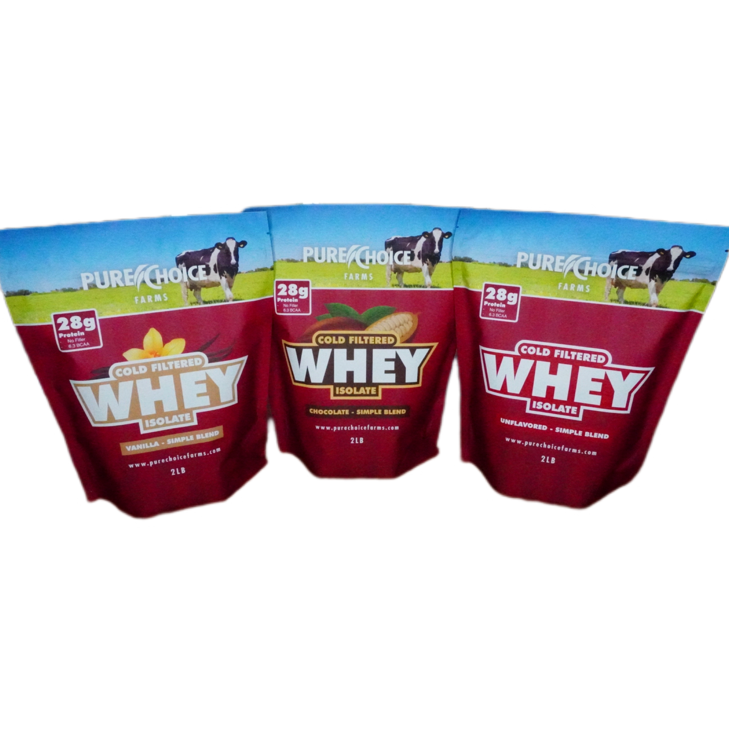 Pure Choice Farms 3 Flavor Whey Protein Isolate Combos - (Various Combinations Available) - Whey Protein