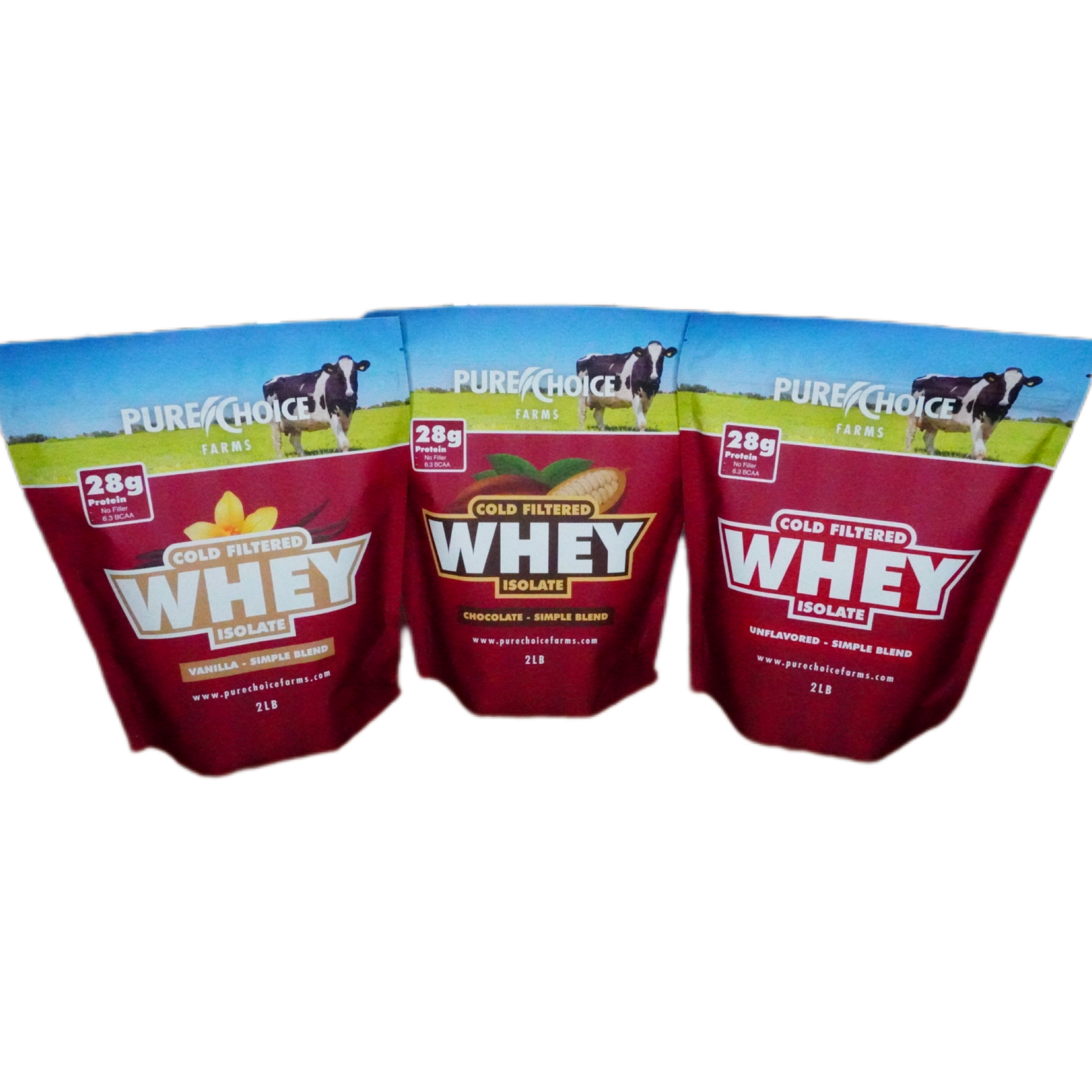 Pure Choice Farms 3 Flavor Whey Protein Isolate Combos - (Various Combinations Available) - Whey Protein