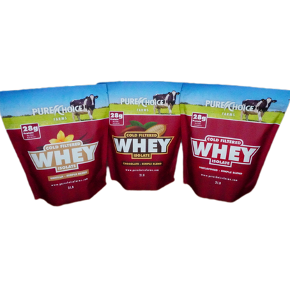Pure Choice Farms 3 Flavor Whey Protein Isolate Combos - (Various Combinations Available) - Whey Protein