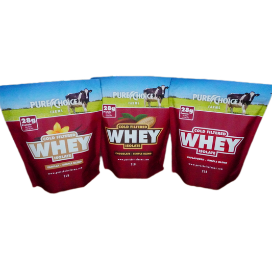 Pure Choice Farms 3 Flavor Whey Protein Isolate Combos - (Various Combinations Available) - Whey Protein