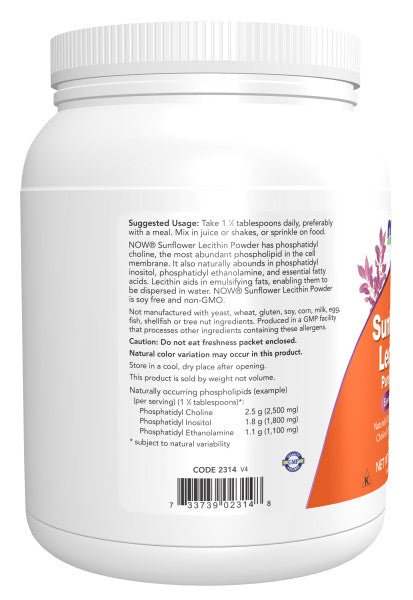 Sunflower Lecithin NON-GMO Powder - 1 lb - Vitamins & Supplements