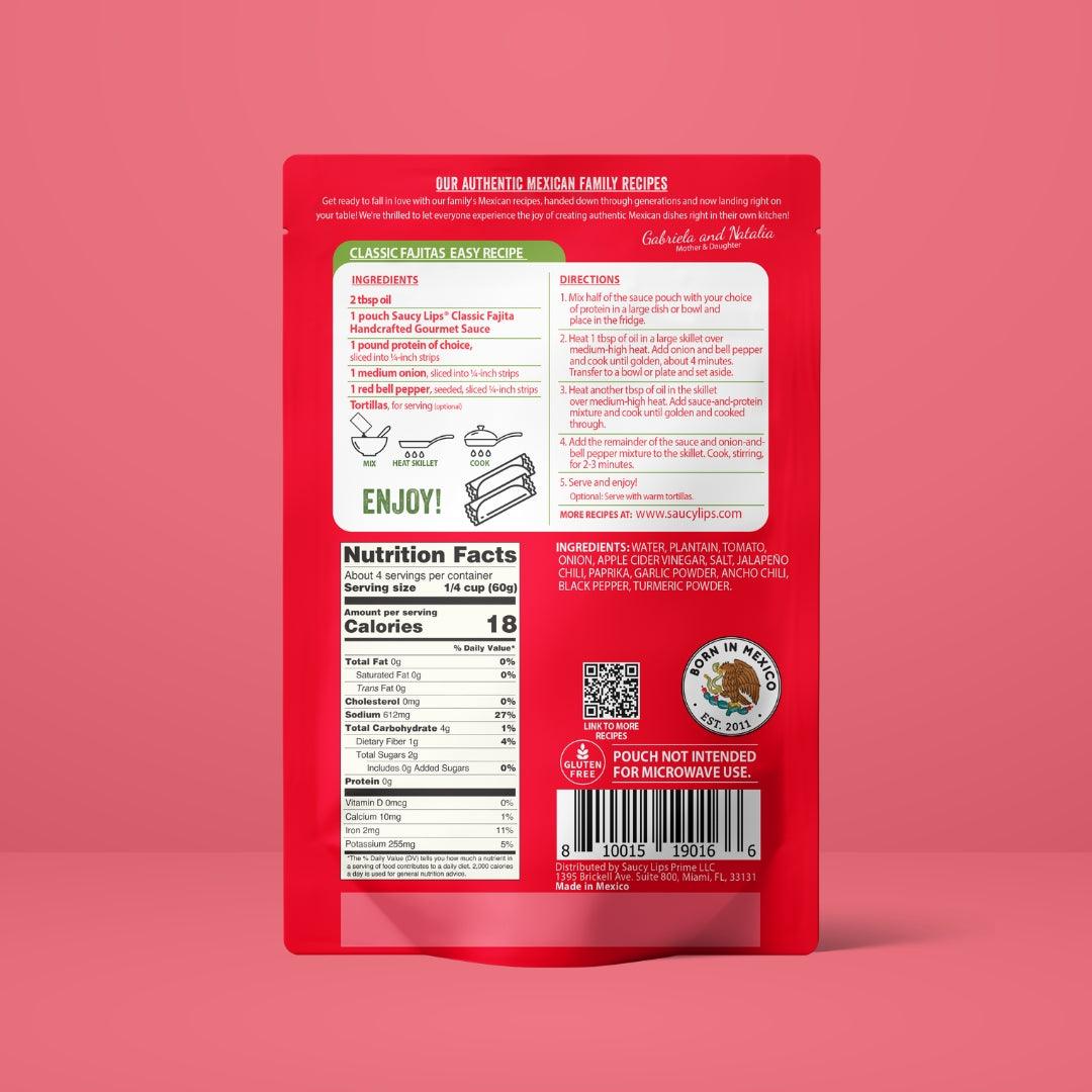 The Saucy Lips Four-Flavor Variety Pack - Mexican Cooking Sauce