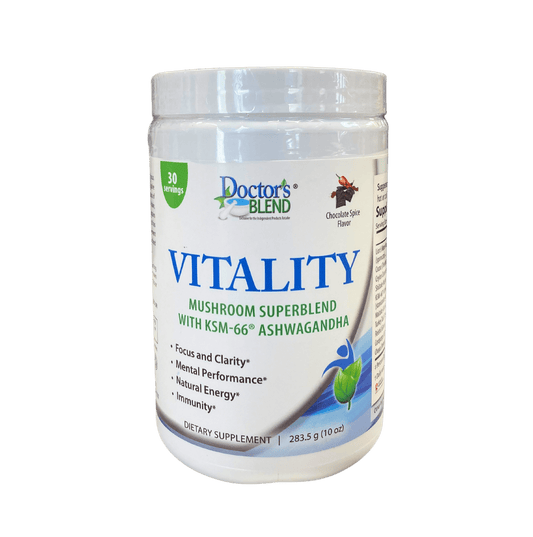 Vitality Mushroom SuperBlend Powder with Ashwagandha - Chocolate Spice - Vitamins & Supplements