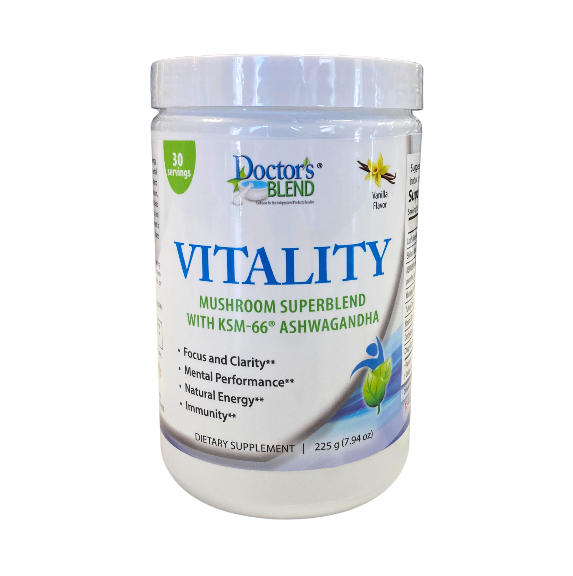 Vitality Mushroom SuperBlend Powder with Ashwagandha - Vanilla - Vitamins & Supplements
