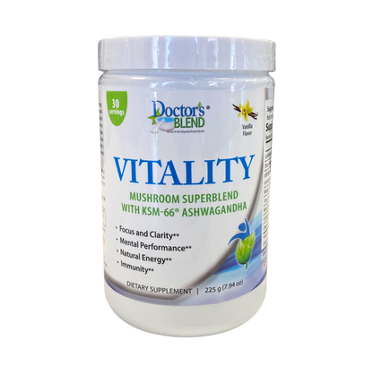 Vitality Mushroom SuperBlend Powder with Ashwagandha - Vanilla - Vitamins & Supplements